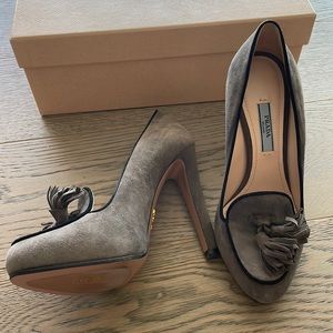 BNWT Prada suede tassel shoes